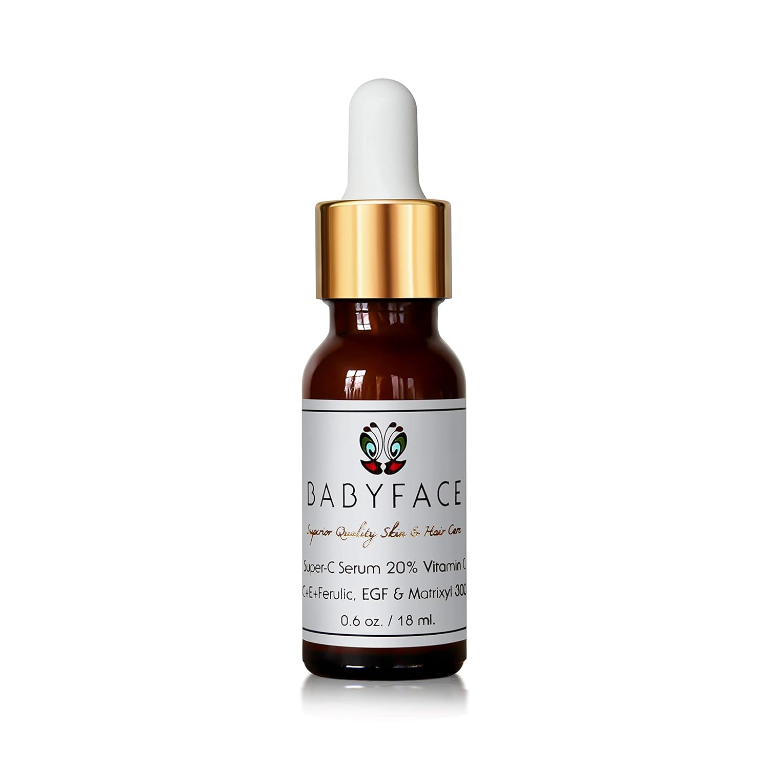Babyface Compare Ingredients! BABYFACE Super-C Micro-encapsulated 20% Vitamin C Serum + Ferulic Acid + Vit E + EGF + Matrixyl 3000 + Peptides + Amino Acids & Resveratrol. 0.6 oz