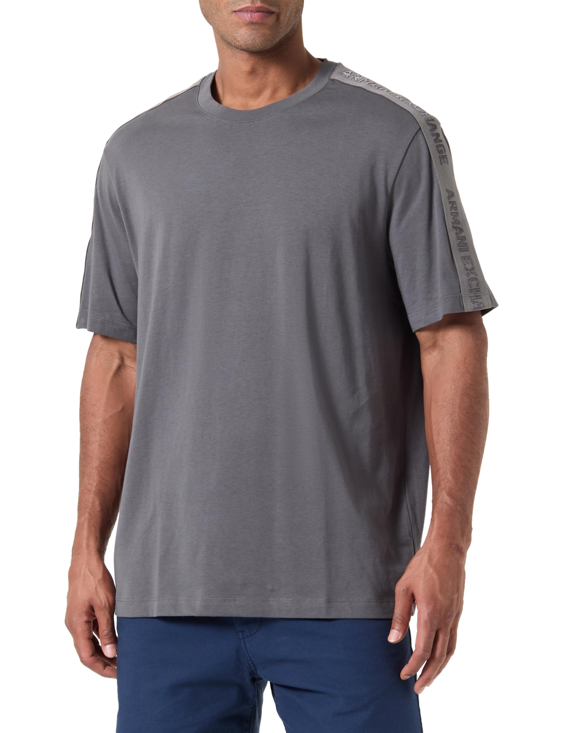 Armani Exchange Men's Eiffel Tower Embroidered Logo Regular Fit Tee T-Shirt, Xxl