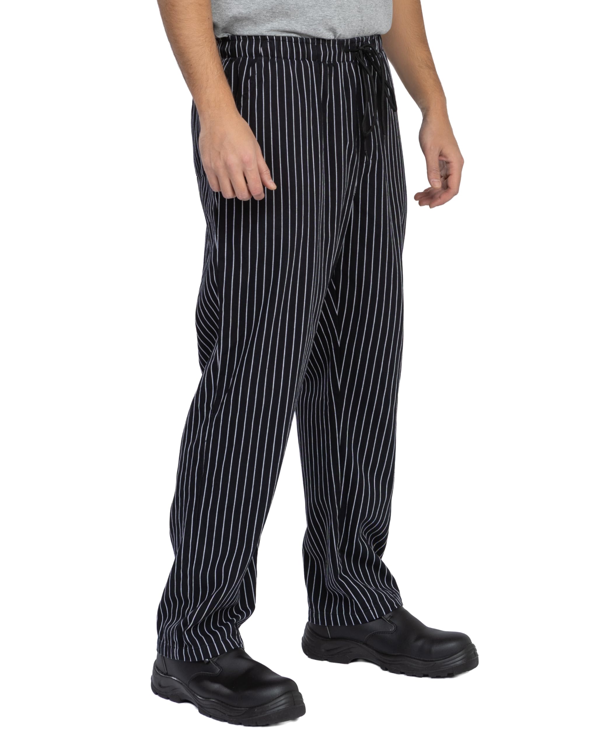 PALLTEX Bruno Pantalon de cuisine 100 % coton pour homme/femme avec cordon de serrage Taille réglable EN 13688