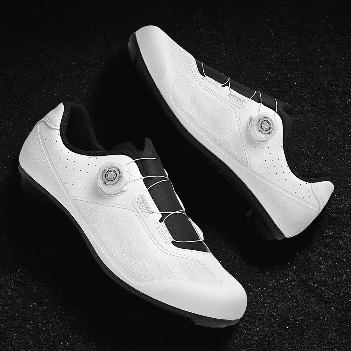 Herren Rennrad Fahrradschuhe mit Look SPD-SL Pedal, Schnelle Anpassung, Stabiler verschleißfester für Indoor Outdoor mit 3 Bolzen-Look Delta