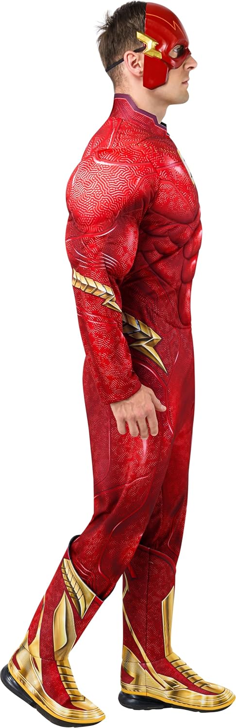 Rubie's Men's DC: The Flash Movie Deluxe Costume Jumpsuit and Mask, As Shown, Medium - Image 3