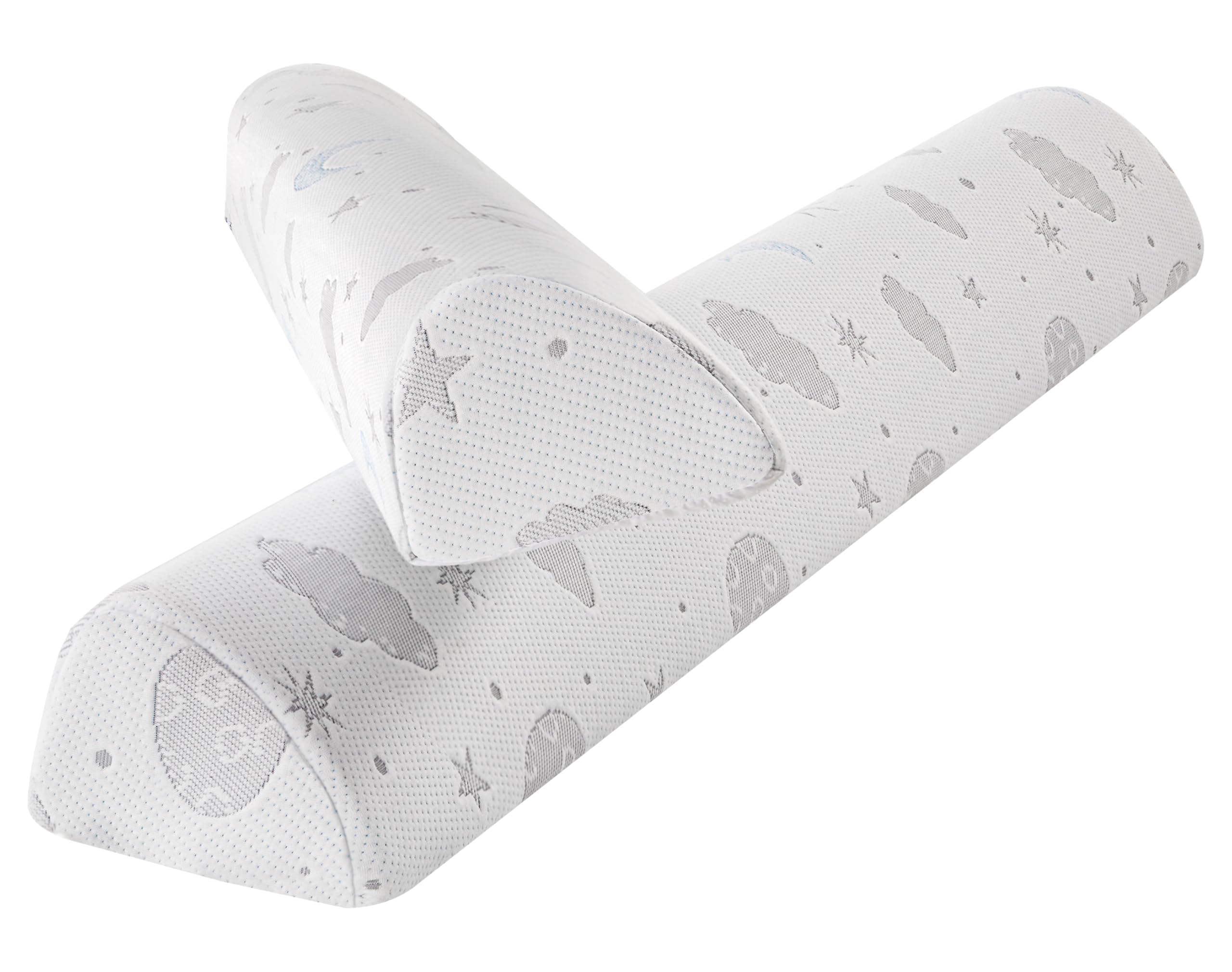 Barrière de Lit pour Enfants - Garde-Corps en Mousse Unique en Forme de Semi-Larme avec Grip Antidérapant, Housse Respirante, Imperméable & Lavable, Gain de Place, pour Enfants et Seniors