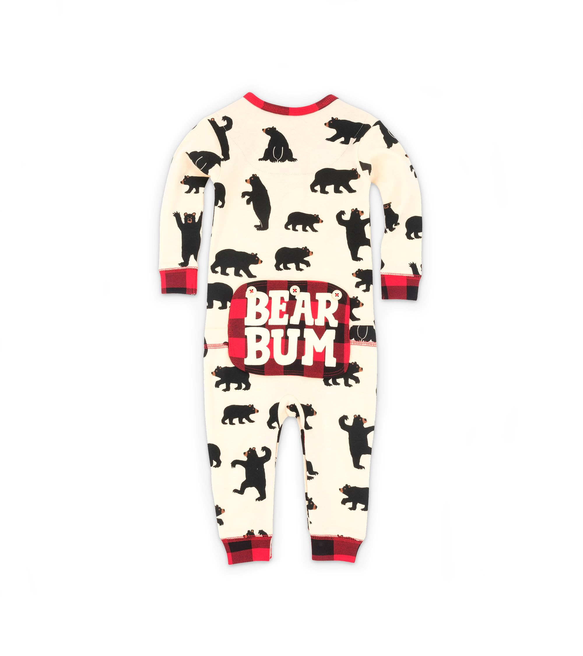Little Blue House by Hatley Unisex Baby Union Suits Sleepsuit, White (Black Bears), 12-18 Months