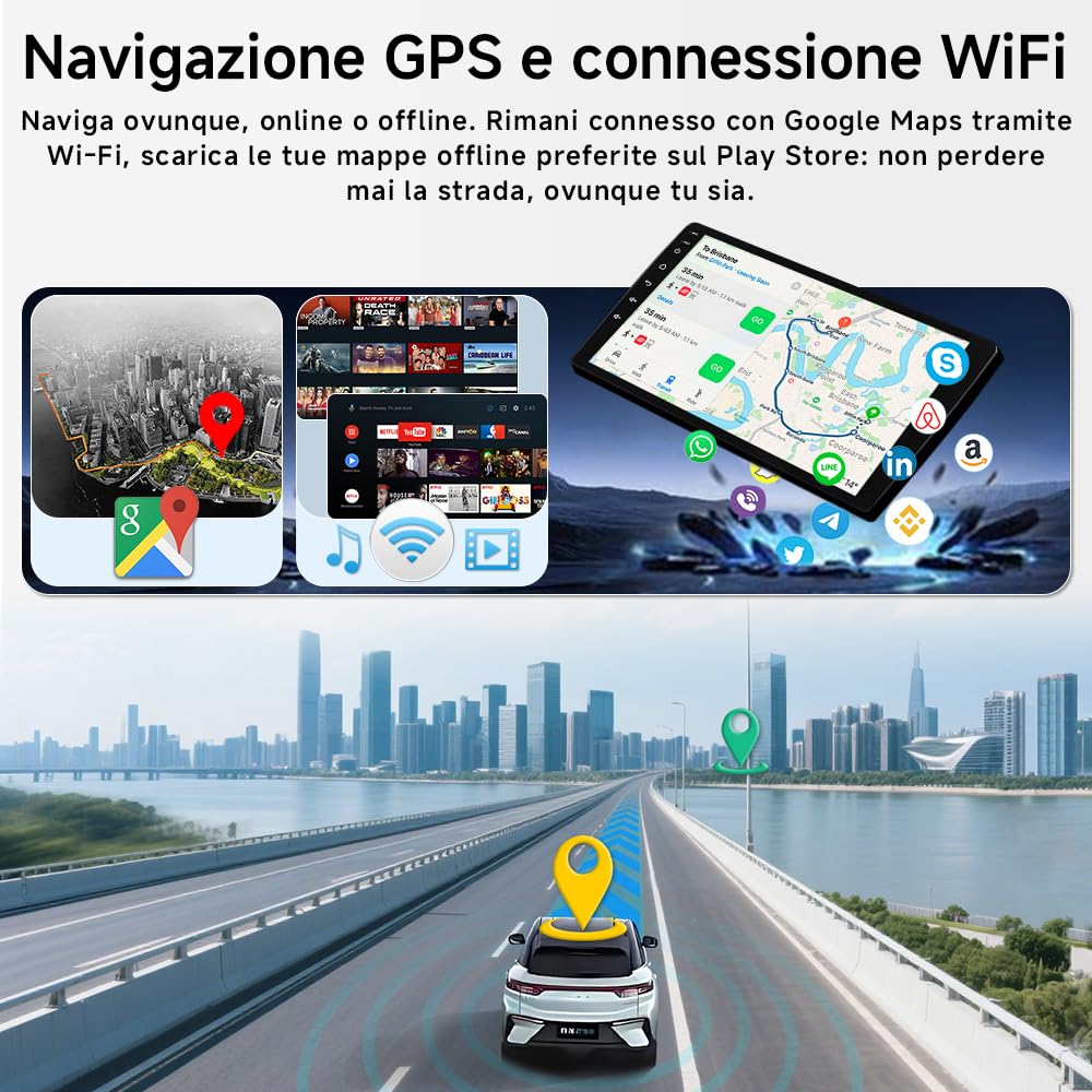 10.1" Autoradio Android 15 per Honda Jazz Fit 2007-2014 4+64GB | Touch Screen IPS, Wireless CarPlay Android Auto, GPS, Bluetooth 5.4, WiFi 6.0, Split Screen, Retrocamera