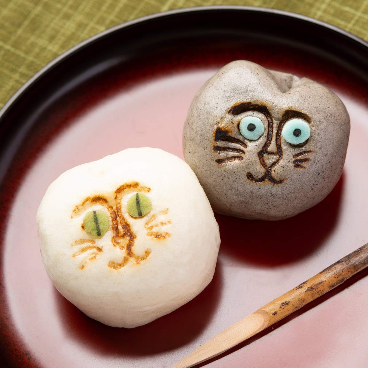 Amazon.co.jp: 和菓子処 稲豊園 招福猫子まんじゅう 5個入2箱 (36g×5