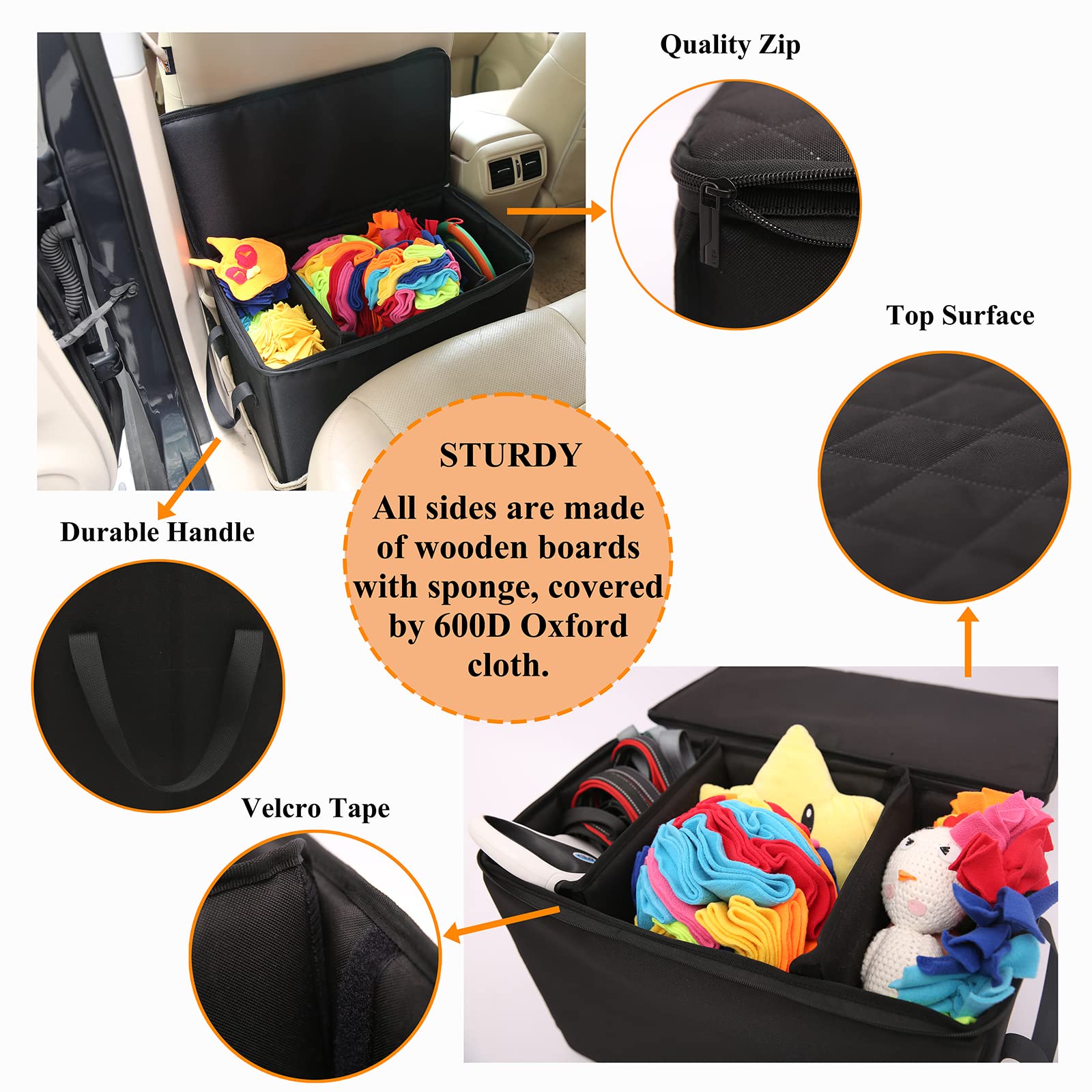 CEMOFE Car Seat Extender For Large Dogs – Holds Up To 180 LBS, Gap Filler With Storage, For SUV & Small Trucks - View #2