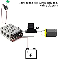 Vista 5 de RioRand 7-70V PWM DC Motor Speed Controller 30A - Low Heat Aluminum Housing for Brushed DC Motors, DIY Projects & Small Electric Devices