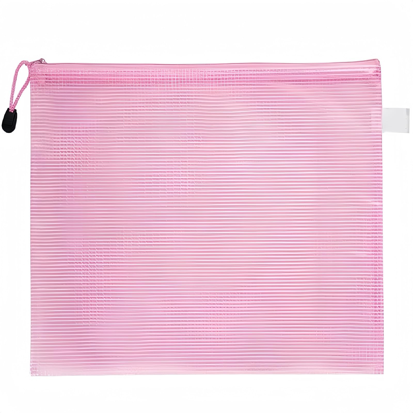Boxonly A6 Plastic Wallets Zip Lock Bags Mesh Document Wallet Document Folders Plastic Pockets Zipper File Wallet for School Office Homework Travel Storage Bags Pink โ image 1