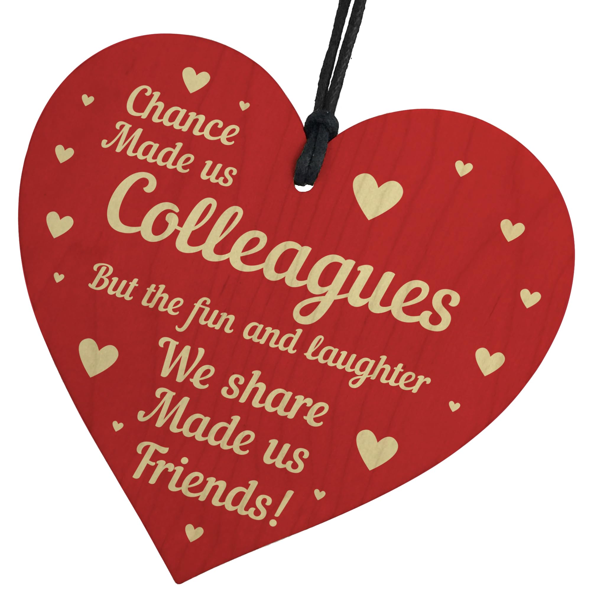 Red Ocean Chance Made Us Colleagues Gift Wood Heart Leaving Job Friend Birthday Thank You Gift