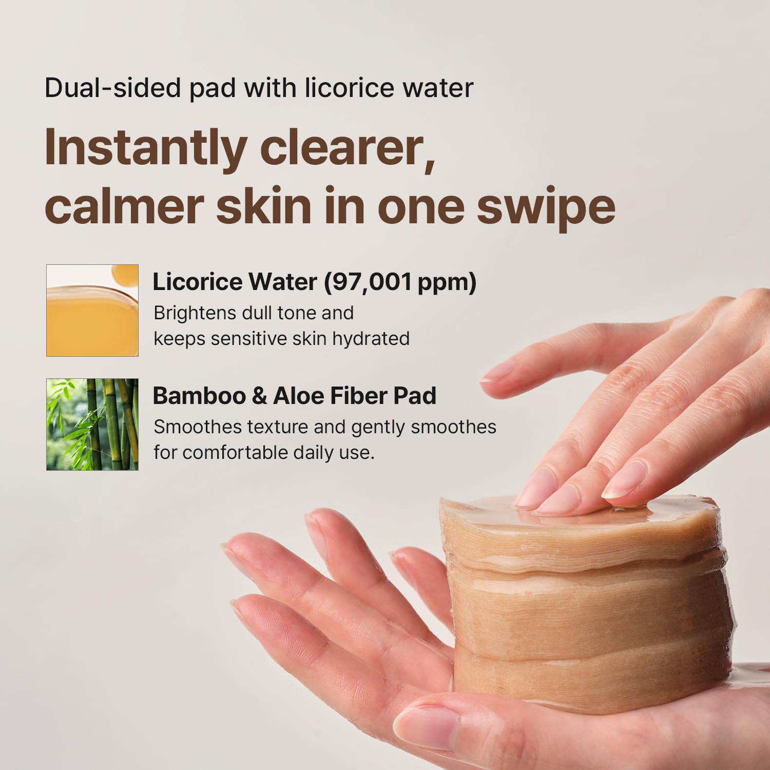 ACWELL - Tampone tonico bilanciante per pH alla liquirizia, tampone in cotone vegano, tamponi toner su entrambi i lati per la cura delle imperfezioni e lenitiva, cura della pelle coreana quotidiana