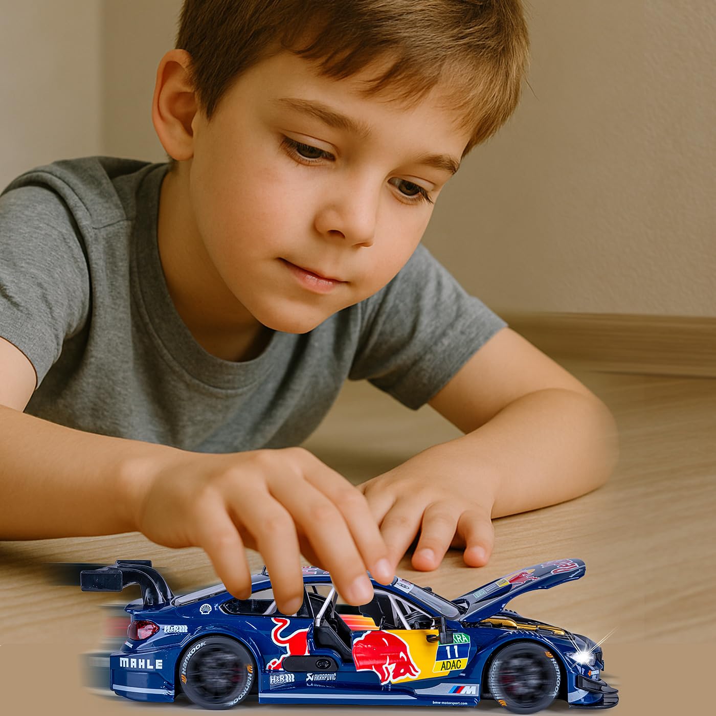 JAMARA 402629 BMW DTM GT3 Diecast 1:24 con batterie a bottone – Modellino di auto giocattolo per bambini, modello auto in miniatura, idea regalo per bambini, porta apri/chiusura manuale