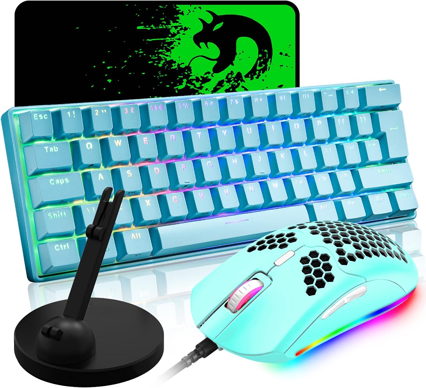 Mechanical Gaming Keyboard and Mouse and Mouse Bungee Cable