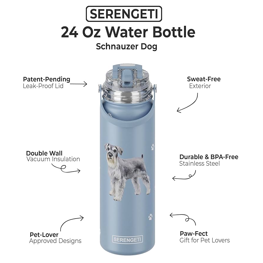 Pet Supplies : SERENGETI 24 Oz Water Bottle Stainless Steel