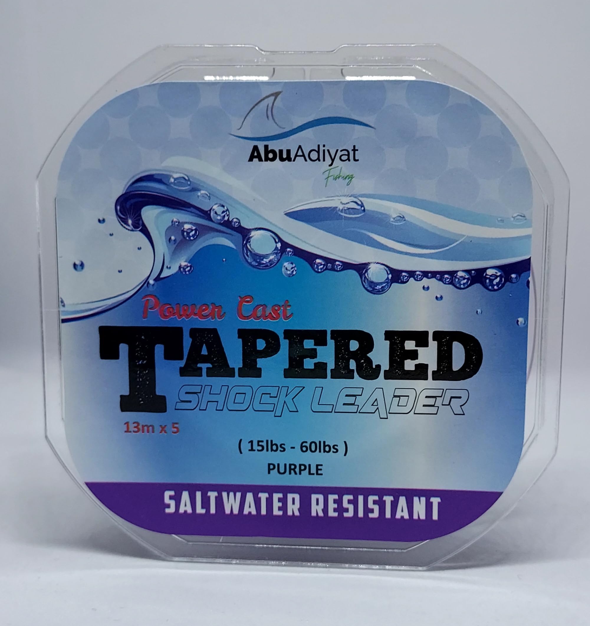 AbuAdiyat fishing Power CAST Tapered Shock Leader (13mX5) (Purple, 15-60lb)
