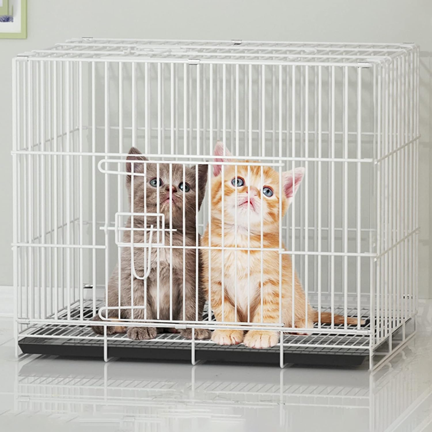 Cat Cages Indoor Large with Tray Cheap Cat Crate Playpen 360° Rotating