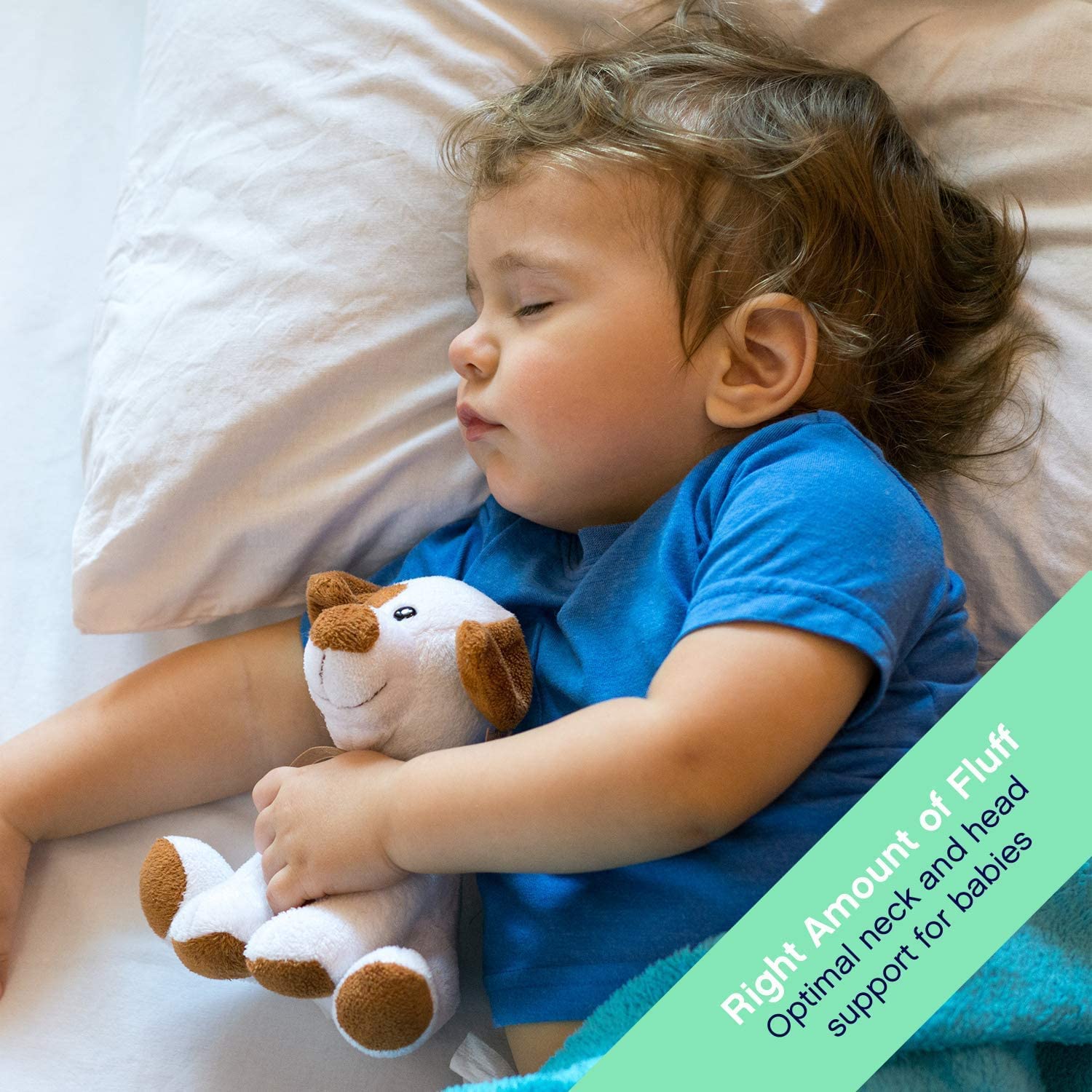 Toddler Pillow by Celeep (2 Pack) - 13"x18" - Toddler Bedding Baby Pillow for Crib & Bed - Small Kids Pillow with 100% Soft Organic Cotton Breathable Cover - Toddler Pillow Insert - Kids Travel Pillow : Baby