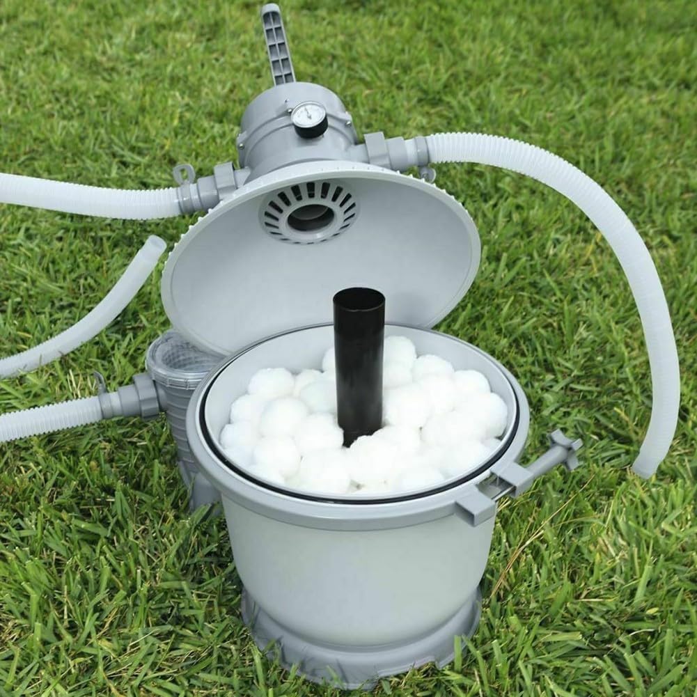 EasyByMall Balles filtrantes de piscine de rechange en fibre pour filtres à sable de piscine, médias de filtration réutilisables de 40 mm, 500 g