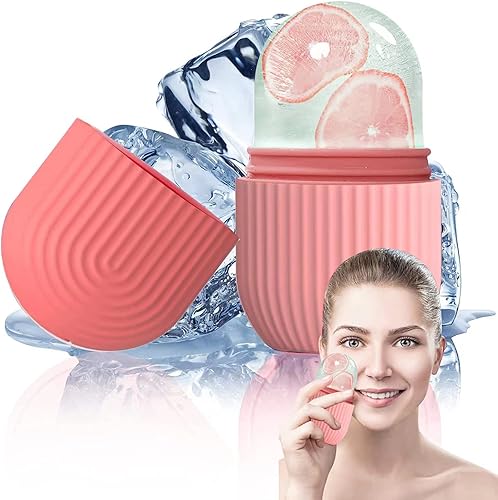 Rodillo facial de hielo, rodillo de hielo para cara y ojos, cubo de silicona a prueba de fugas de grado alimenticio, masaje facial reutilizable,