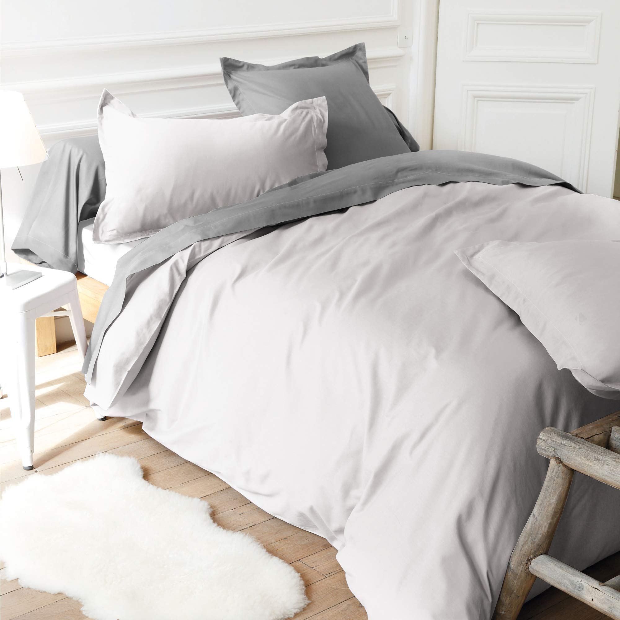 Linnea Housse de Couette uni 140x200 cm 100% Coton Alto Calcium