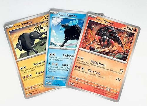 Paldean Tauros 028193 - Paldea Evolved - Juego de evolución Pokémon - Lote de 3 cartas - Scarlet & Violet