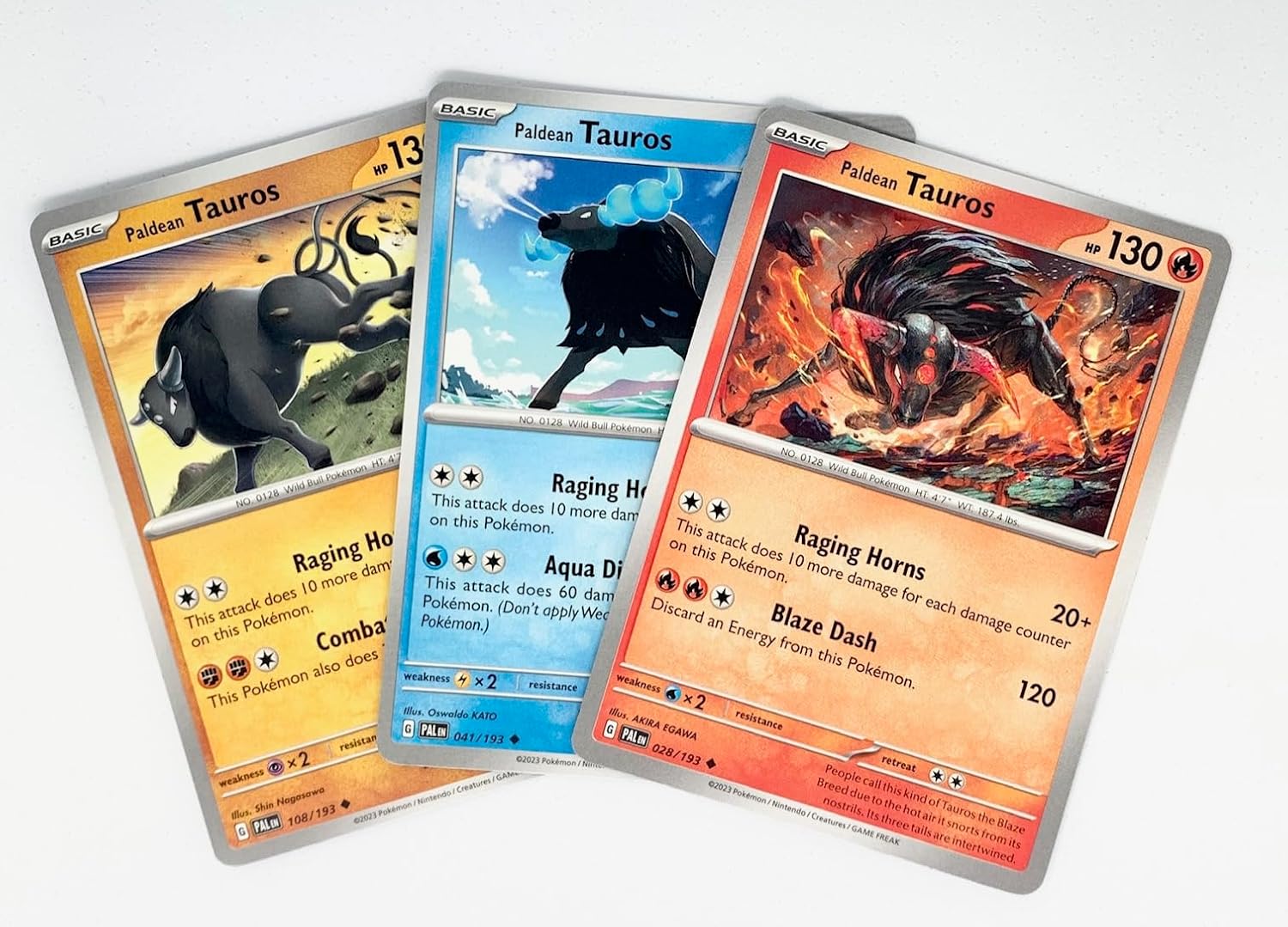 Paldean Tauros 028 193 - Paldea Evolved - Pokemon Evolution Set - 3 Card Lot - Scarlet Violet