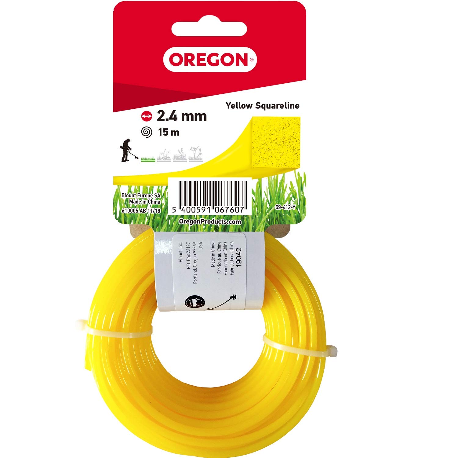 Oregon Light Square 2.4Mm Strimmer Line Heavy Duty, 2.4Mm X 15M