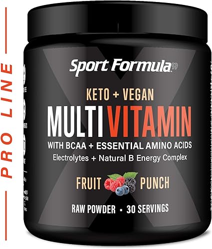 Polvo multivitamínico – Mezcla de bebida para hombres y mujeres, aminoácidos BCAA que no molestan tu estómago – Ponche de frutas multivitamínico