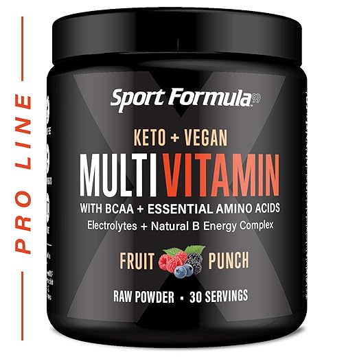 Multivitamin Powder - Drink Mix for Men Women BCAA Amino Acids Won’t Upset Your Stomach - Keto Vegan Multivitamin Fruit Punch - Electrolytes Super B Complex Digestive Enzyme
