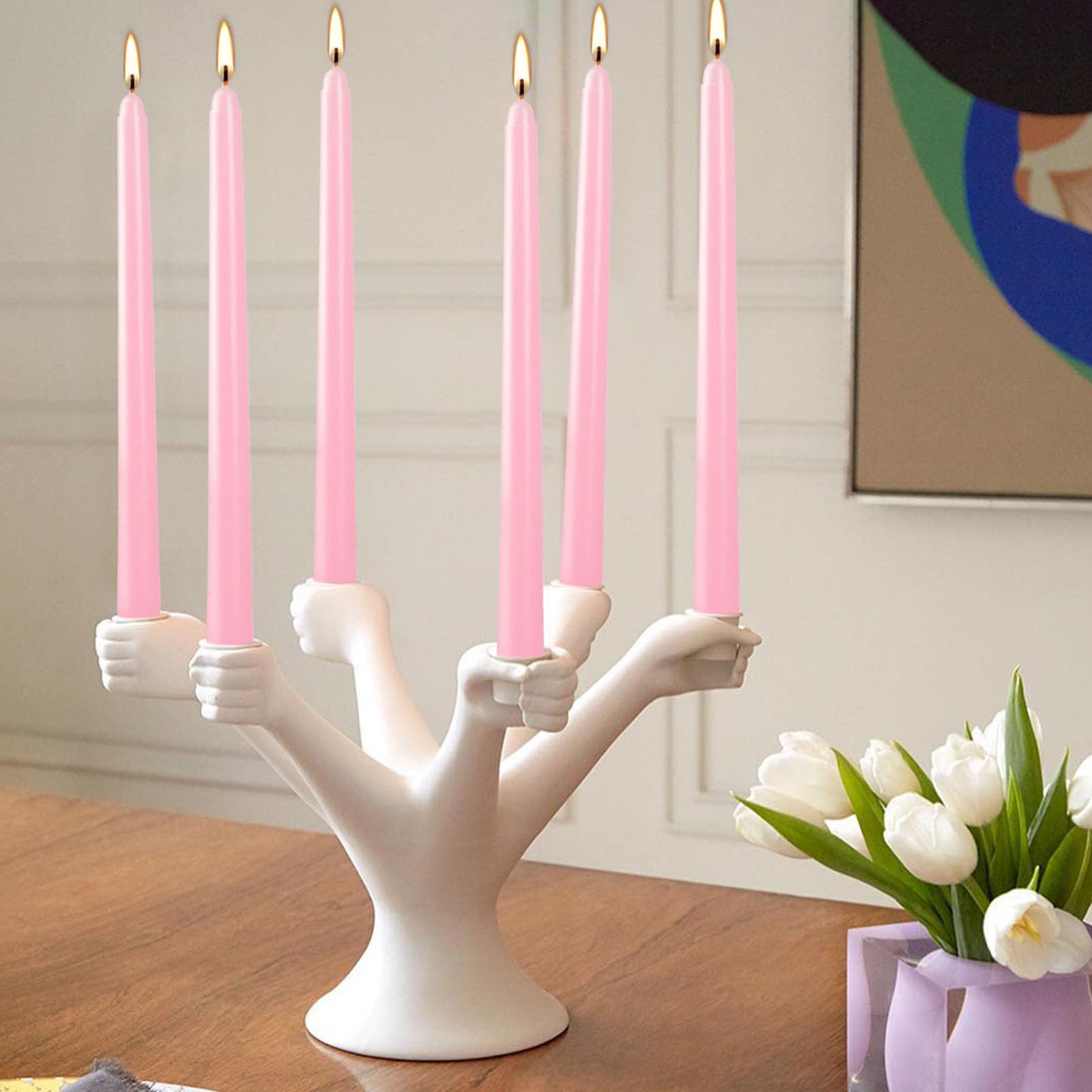 Fabater Set di 14 Candele Natalizie Dell'Avvento, Candele Coniche, 25,4 Cm, Rosa, Natalizie, Candelieri, per Matrimoni, Avvento, Casa, Chiesa, Decorazioni, Feste