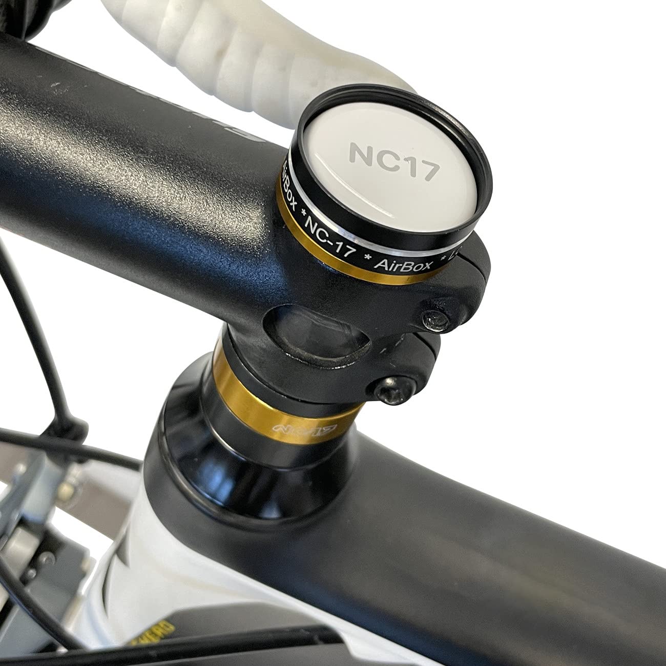 NC-17 Connect AirBox A-Headset Mount | Bicycle Mount with Anti-Theft Protection for Apple AirTag | Only for Bikes with A Headset | with Laser Engraving