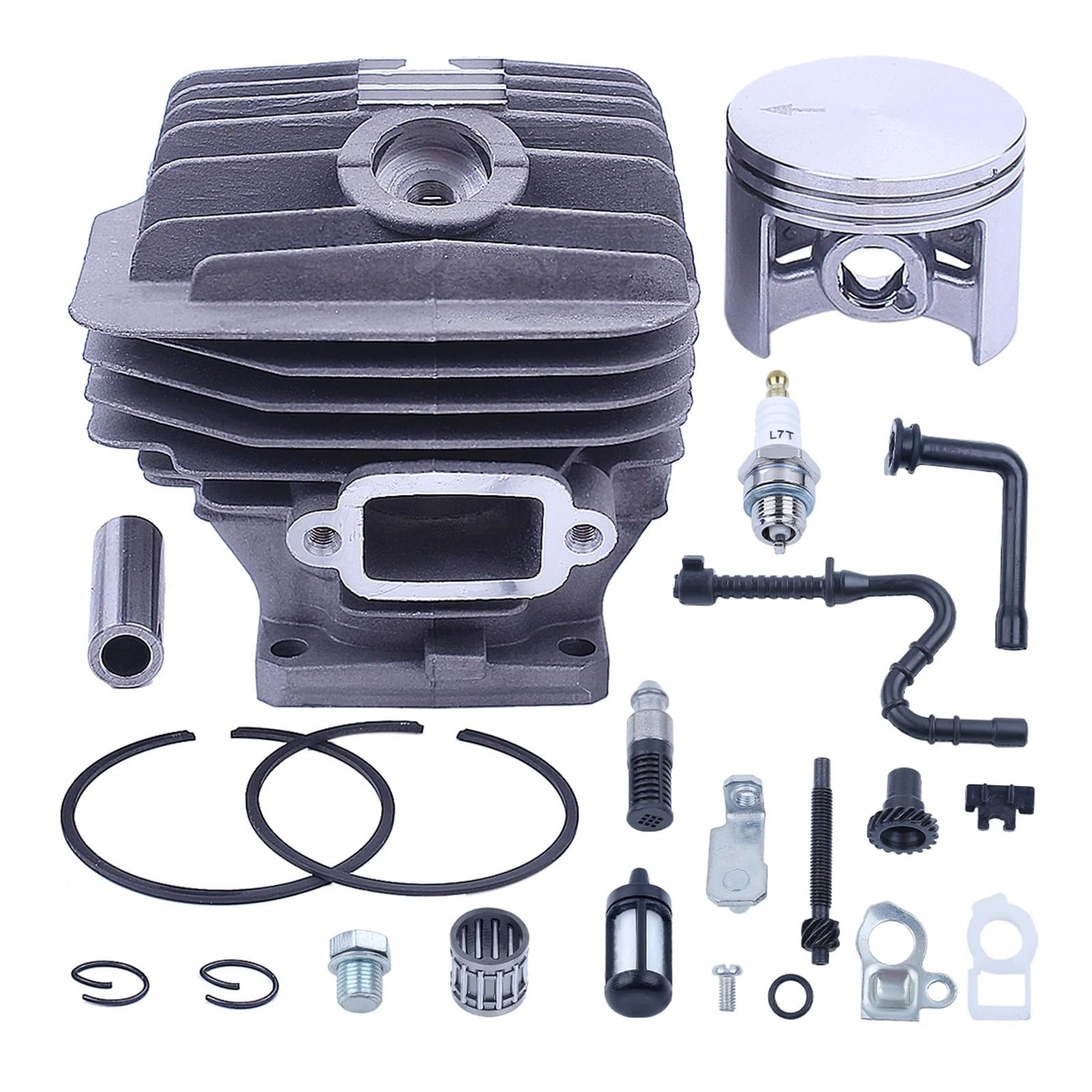 Kit de pistón de Cilindro de 52 mm for MS460 046, Filtro de Aceite, ajustador de Cadena, Accesorios for Motor de Motosierra de 2 Tiempos