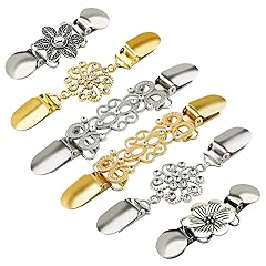 6PCS Retro Sweater Clips for Cardigans, Vintage Cinch Clip for Dresses, Variety of Styles Dress Clip Back of Shirts Cinches Shawl Clips for Different Women Clothing, 3 Sizes