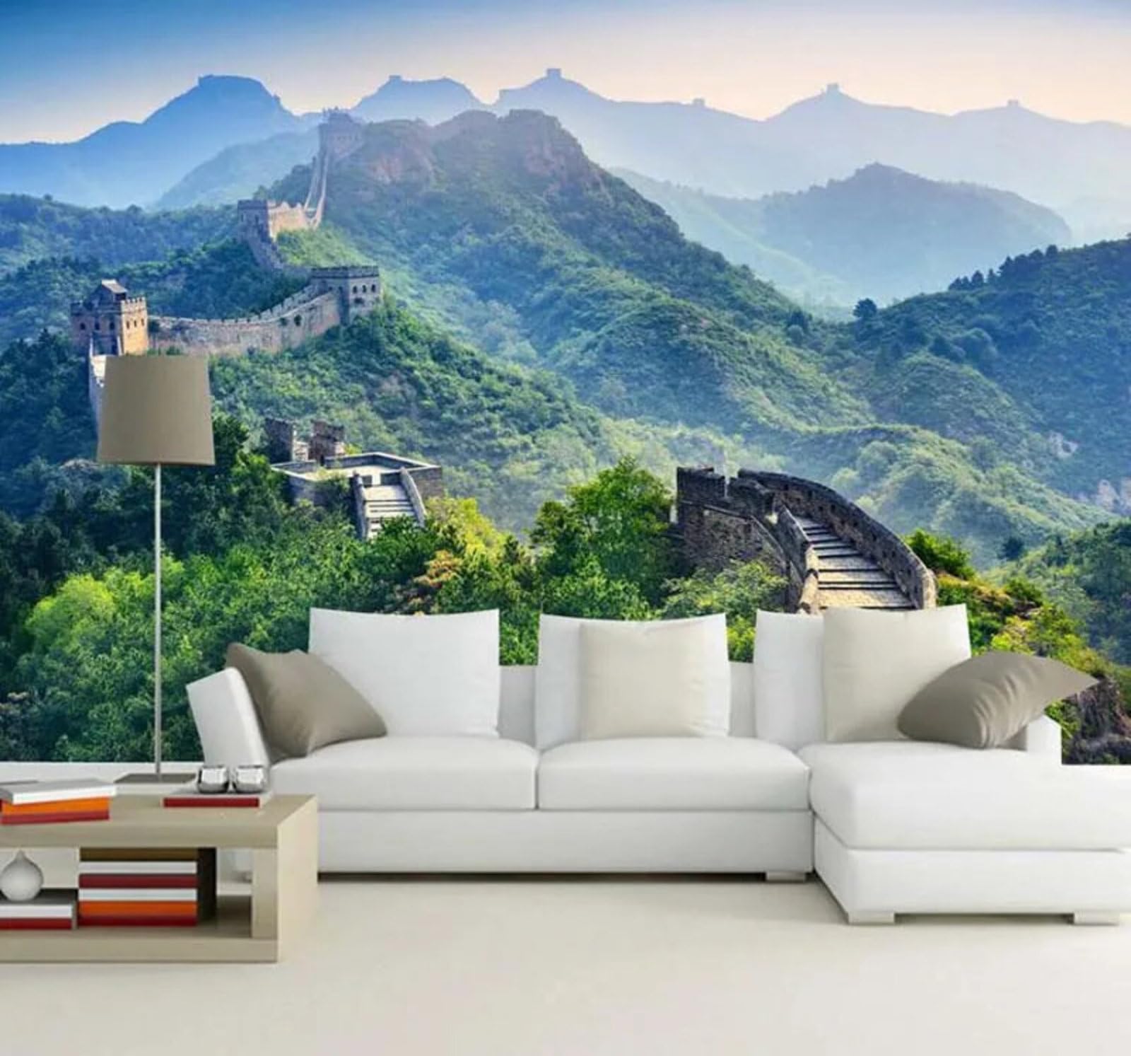 Wallpaper-3D-Xlm 200Cm×140Cm(B×H) Fresh Mountains Great Wall Nature Scenery 3D Wallpaper Easy Install Feature Office Living Room Sofa Bedroom Tv Background Wall Decoration-200Cm×140Cm