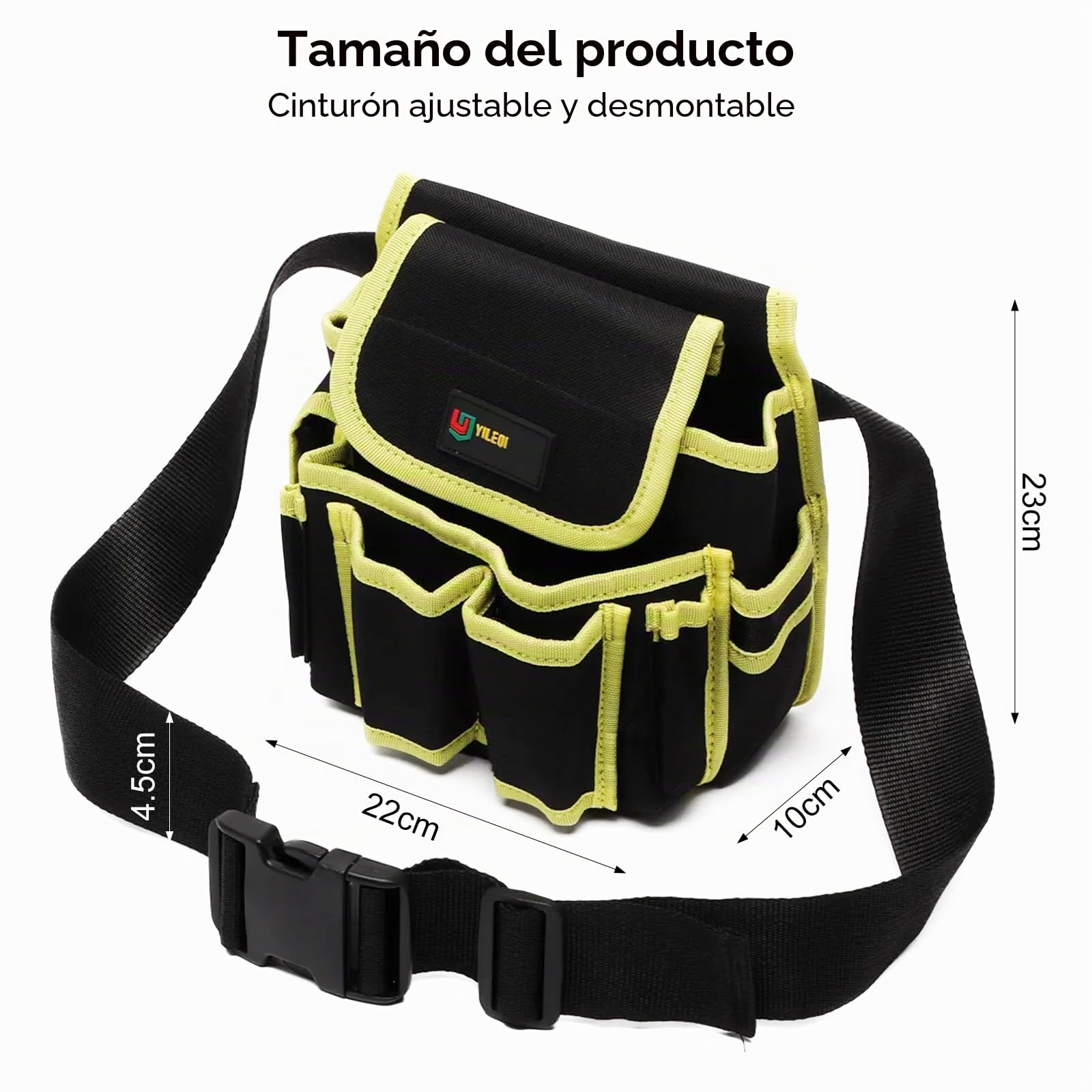 APOMOONS Cinturón de Herramientas, Bolsa Electricista, Cinturones de Herramientas, Porta Herramientas Desmontable Y Ajustable para Electricista, Carpintero