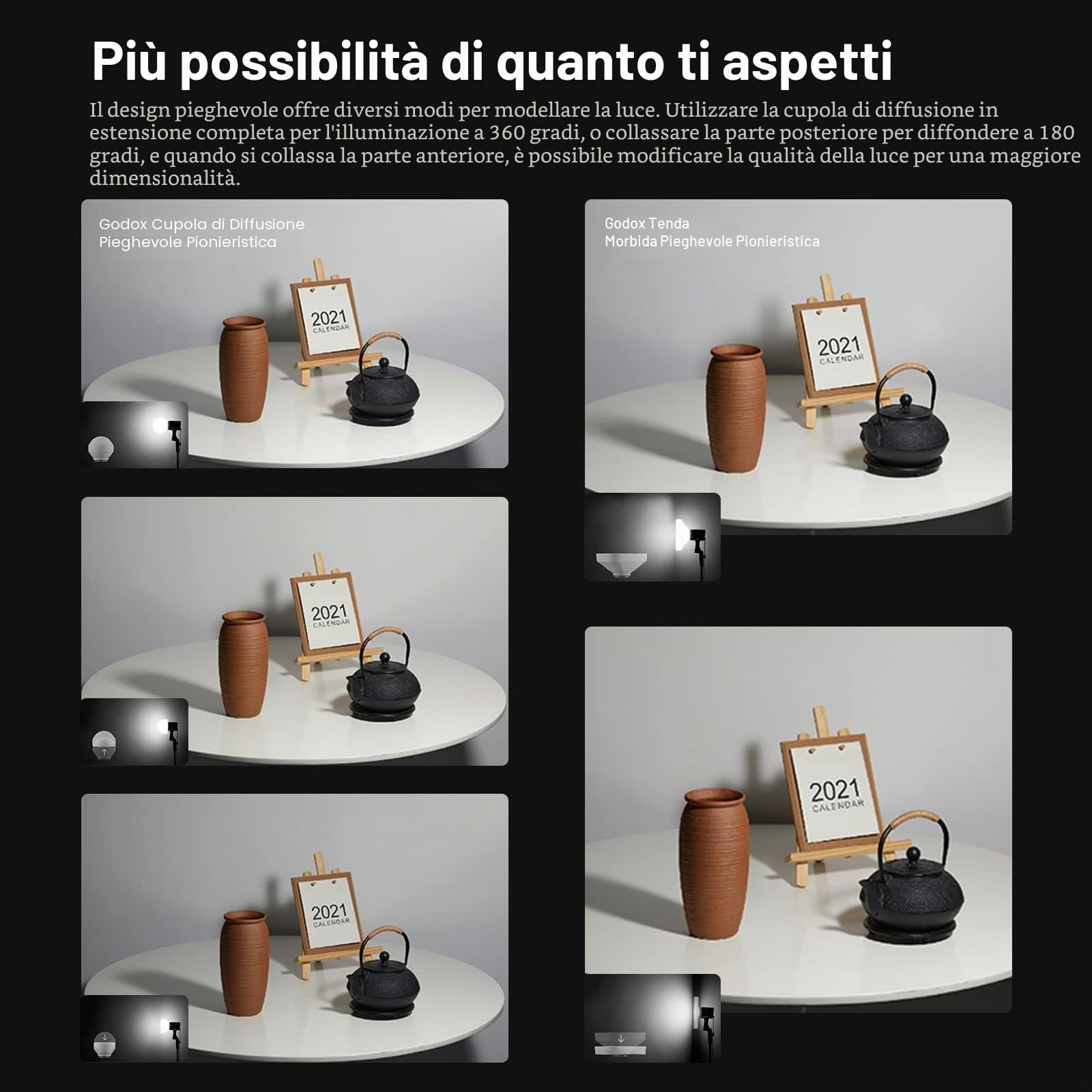 Godox ML30 Luce LED Fotografia 5600K Perline Lampada COB CRI 96 TLCI 97 Modalità Silent 12 Effetti FX Godox-Mount può Essere Utilizzato con ML-CS1625 ML-CD15