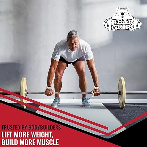 Miniatura 7 de Bear Grips Correas de levantamiento - Correas de gimnasio y levantamiento de pesas para hombres y mujeres, soporte de peso muerto, 2 pares