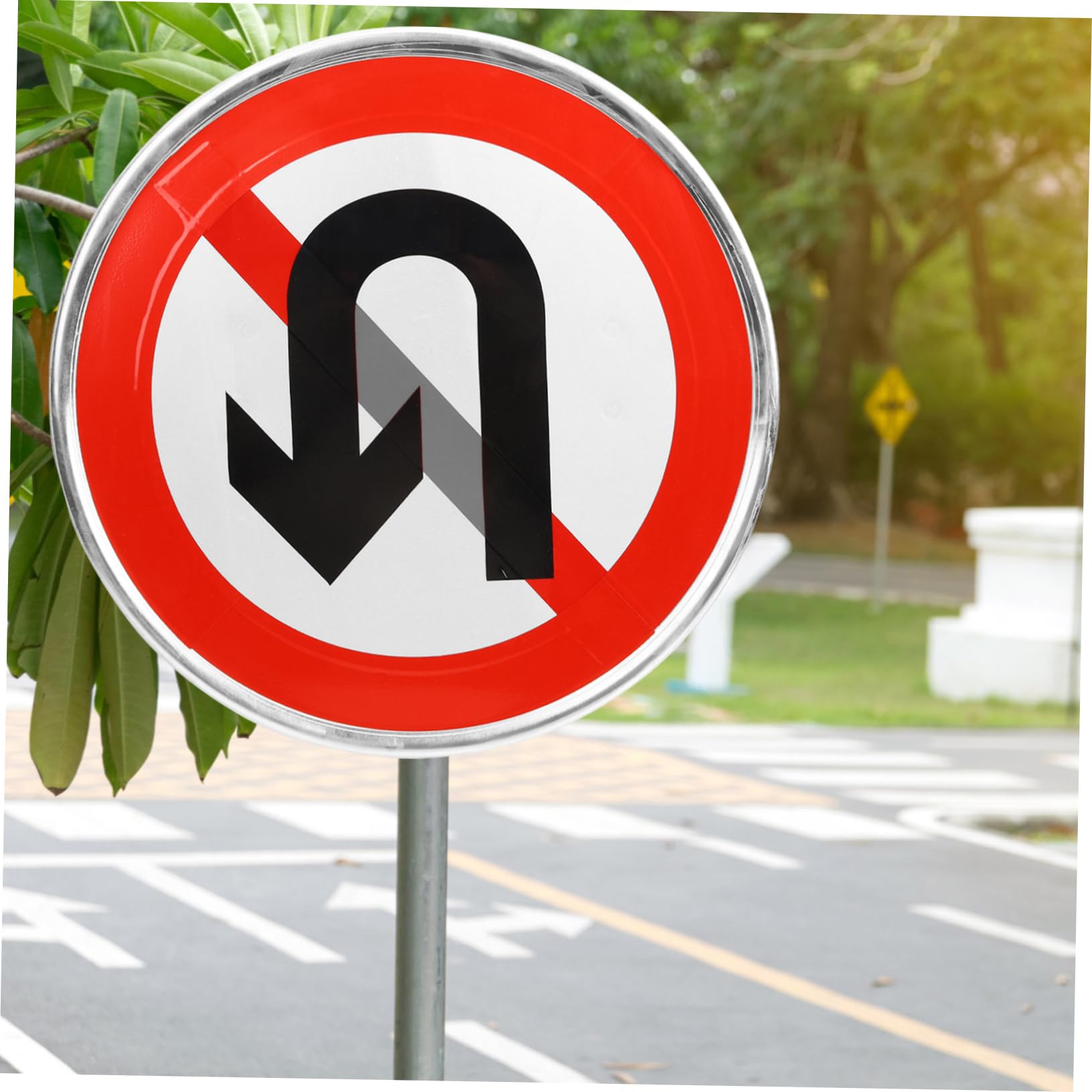 MAGICLULU Panneau de Signalisation D’interdiction Demi-tour pour Allée, Métal Réfléchissant, Résistant aux Intempéries, Facile à Installer