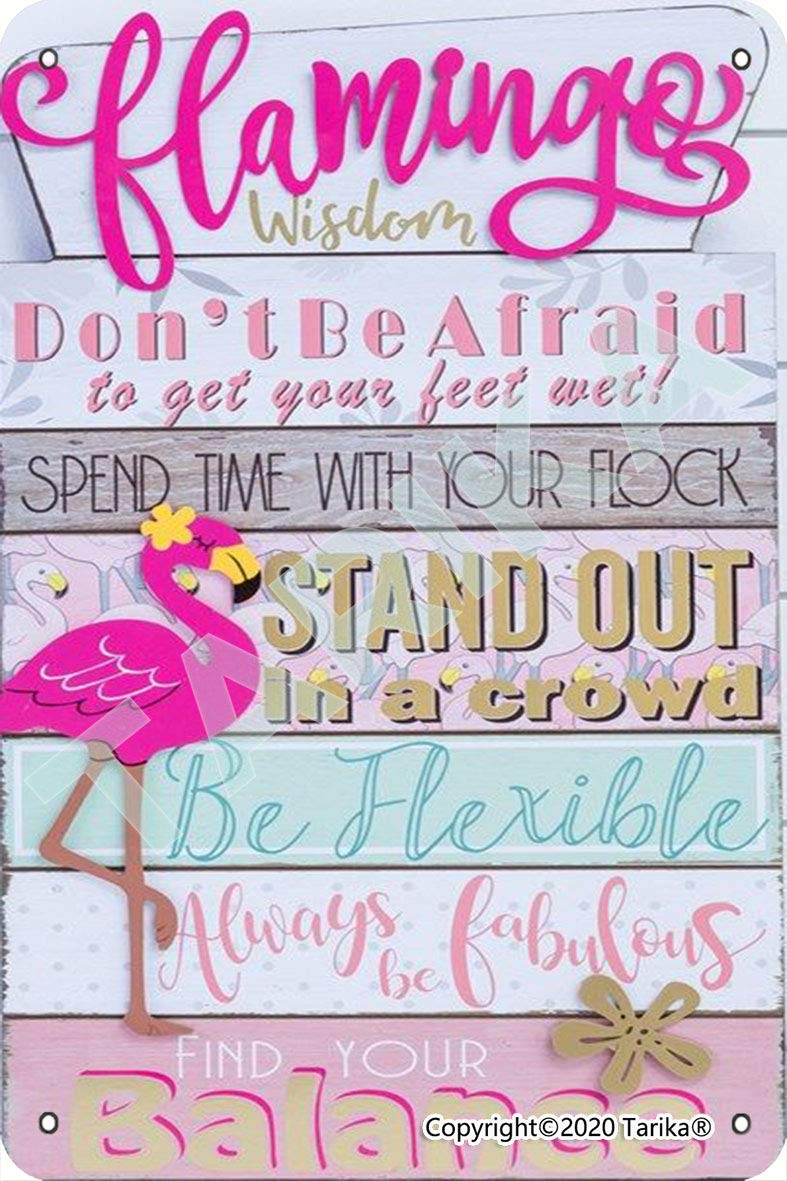 Tarika Multicolor Flamingo Stand Out In A Crowd Balance Metal Retro Look 20X30 Cm Decoration Painting Sign For Home Kitchen Bathroom Farm Garden Garage Inspirational Quotes Wall Decor