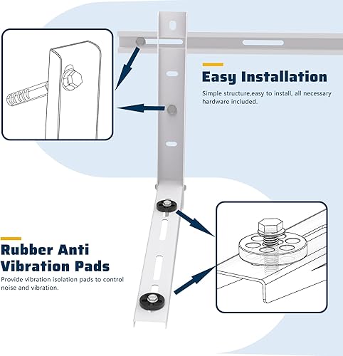 Miniatura 4 de Soporte de montaje en pared exterior para sistemas de bomba de calor de aire acondicionado sin conductos mini split de 9000-36000 BTU, compresores,