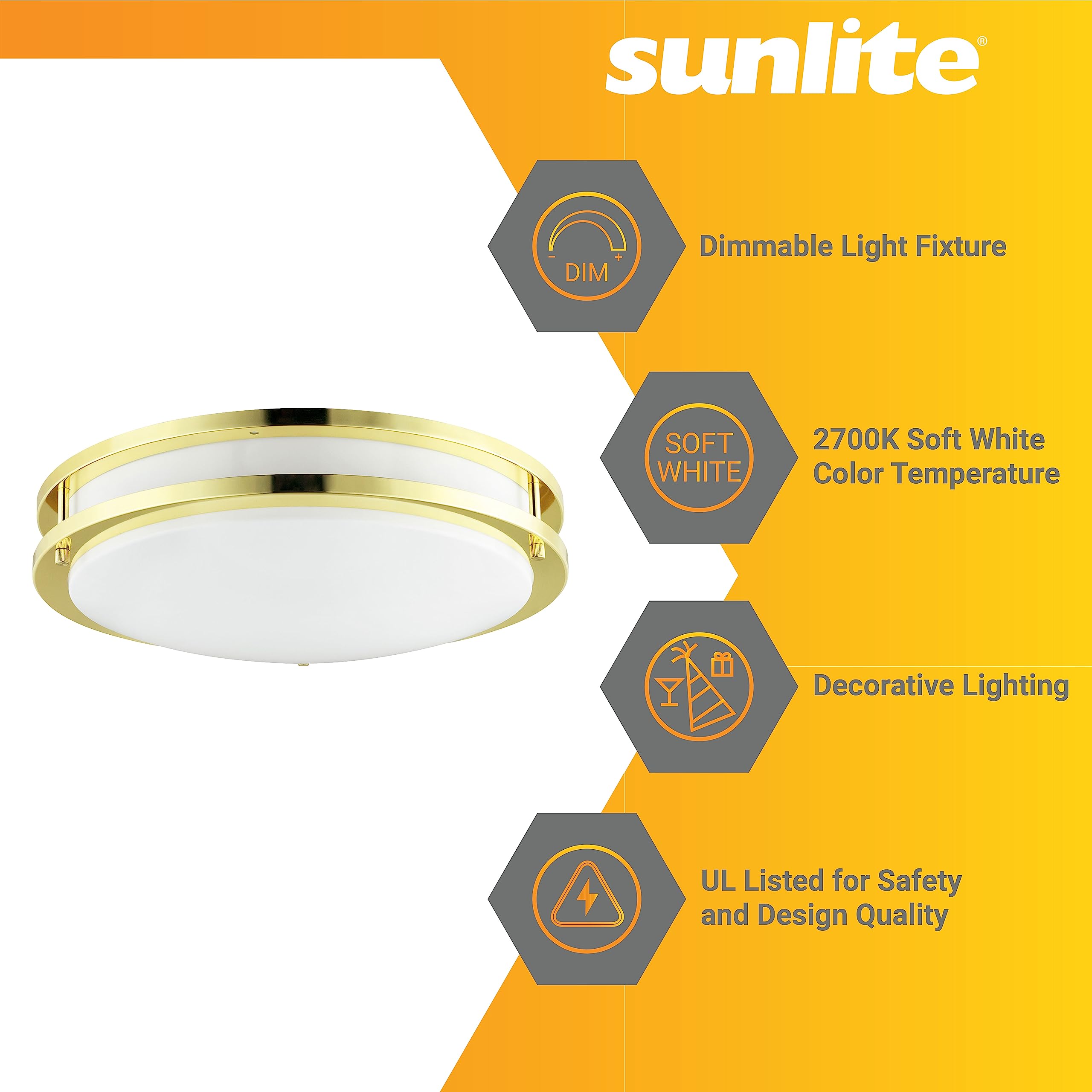 Sunlite 45581 16-Inch Fluorescent Double Band Trim Flush