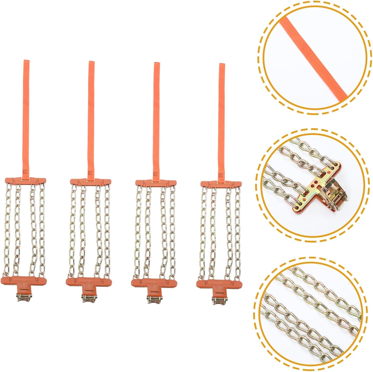 4pcs -skid Tire Chains for Cars Suvs and Trucks Snow Traction Device Wear-resistant Design for Enhanced Grip Conditions