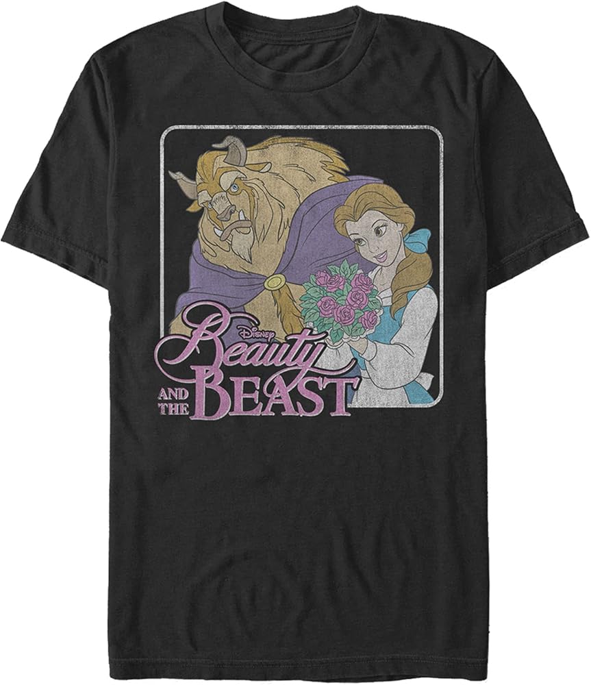 BEAUTY & THE BEAST　Tシャツ　M Amazon.com: Men's Beauty and the Beast Bouquet Frame T-Shirt