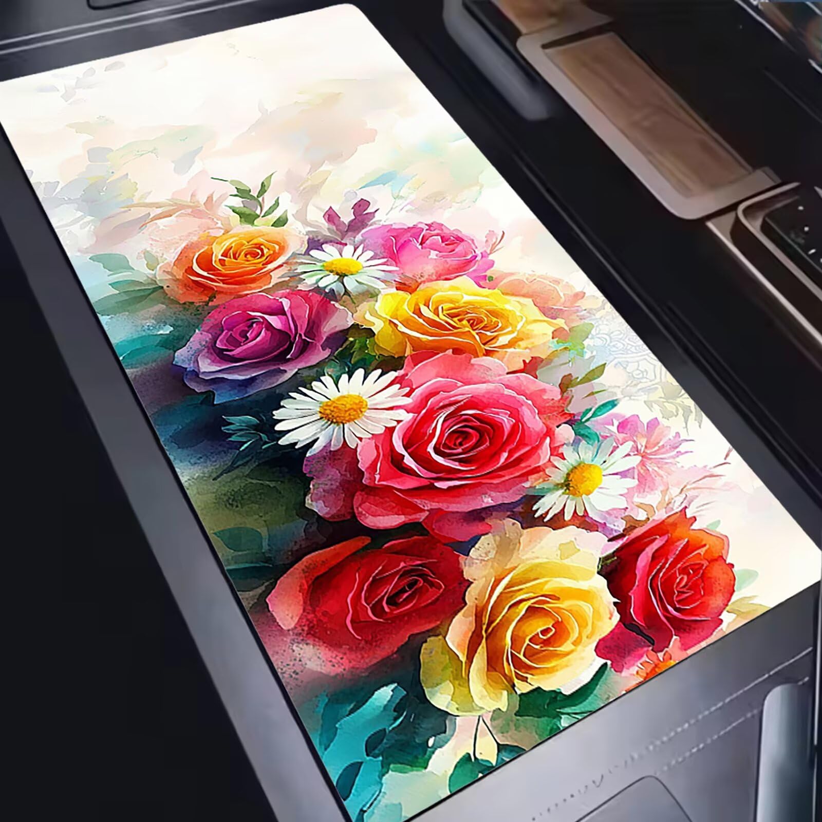 Podkładka pod mysz XXL 1500 x 800 mm mata biurkowa, duża, wielofunkcyjna i przedłużona mata na biurko, ochrona biurka z podstawą antypoślizgową, do wszystkich rodzajów myszy do gier domowych - wazon