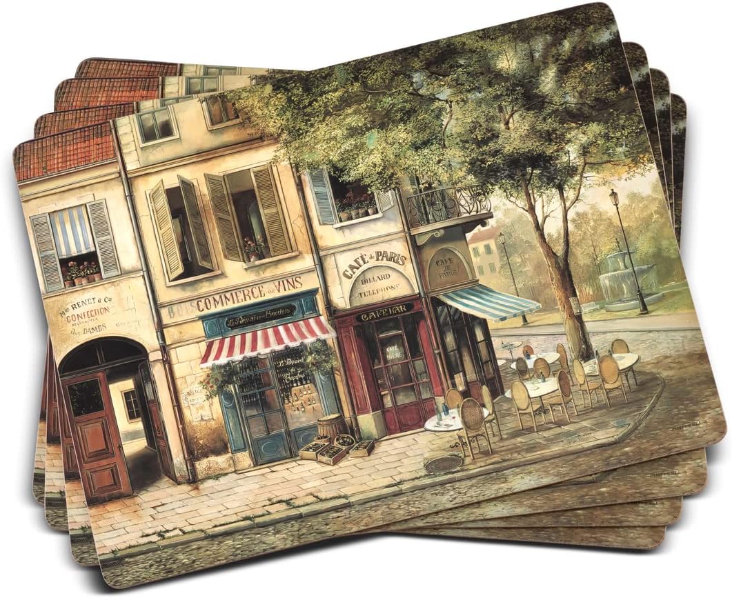 CounterArt Vintage Paris Hardboard Placemat, Set of 2 Home & Kitchen