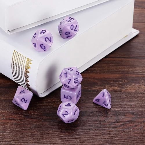Miniatura 2 de DND Dice, 5 x 7 juegos (35 piezas) de dados de poliedro para Dungeons & Dragons RPG MTG DND juego de mesa con 1 bolsa gratis