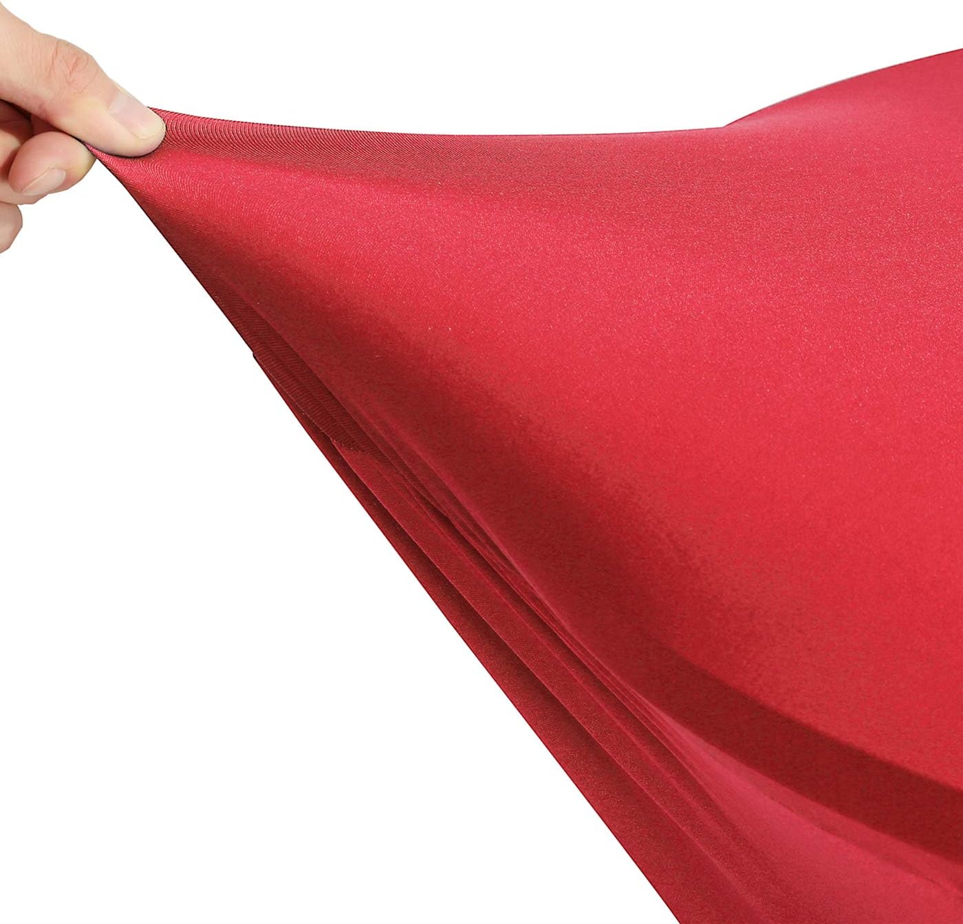2 Pack 24x43 Inch Red Cocktail Tablecloth Round Fitted Stretch Spandex Table Cover for Party Wedding Bars