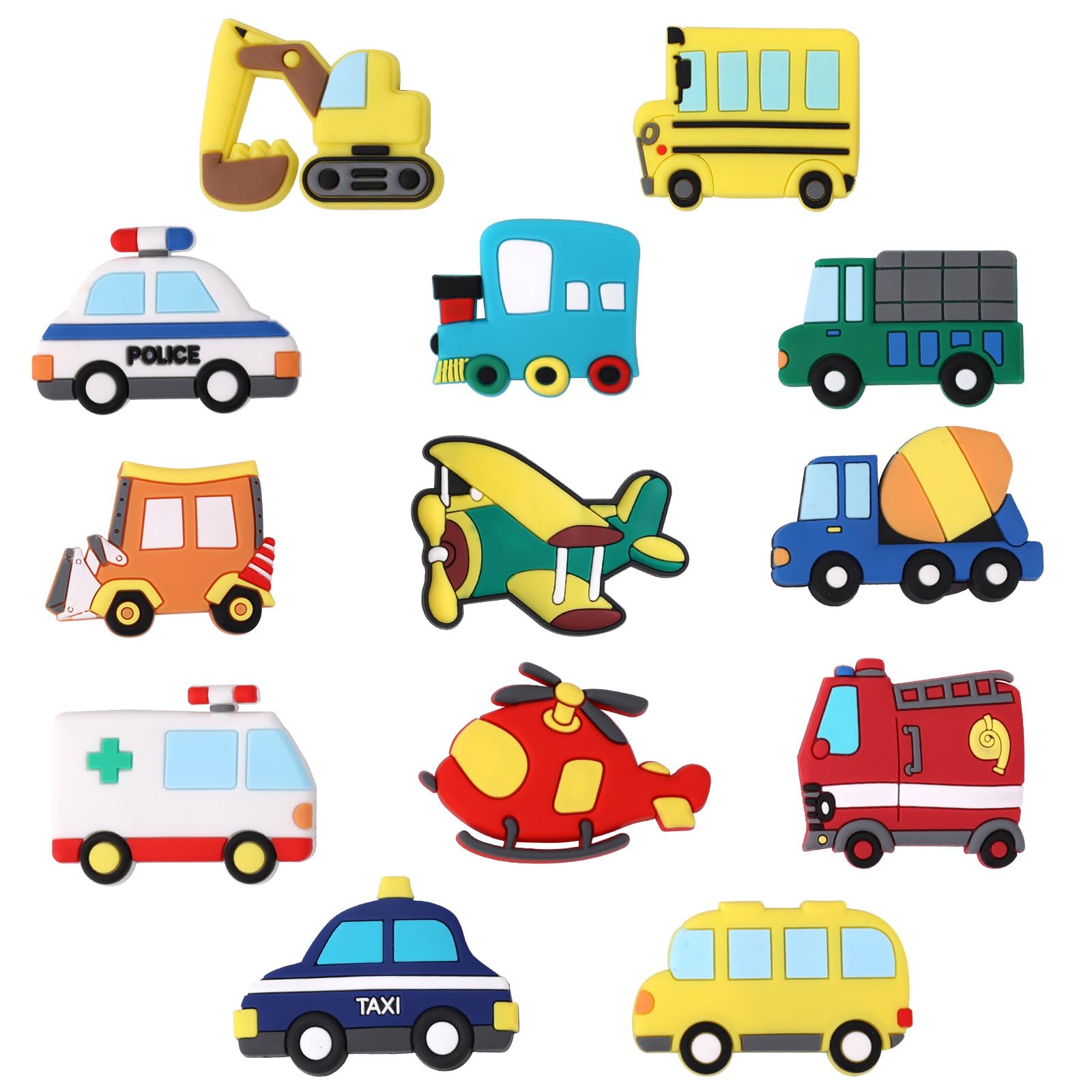 13pcs Toddler Fridge Magnets, Child Transportation Refrigerator Magnets with Car Boat Airplane Aircraft Vehicle Educational Transport Learning Toys for Boys Girls Kids Children