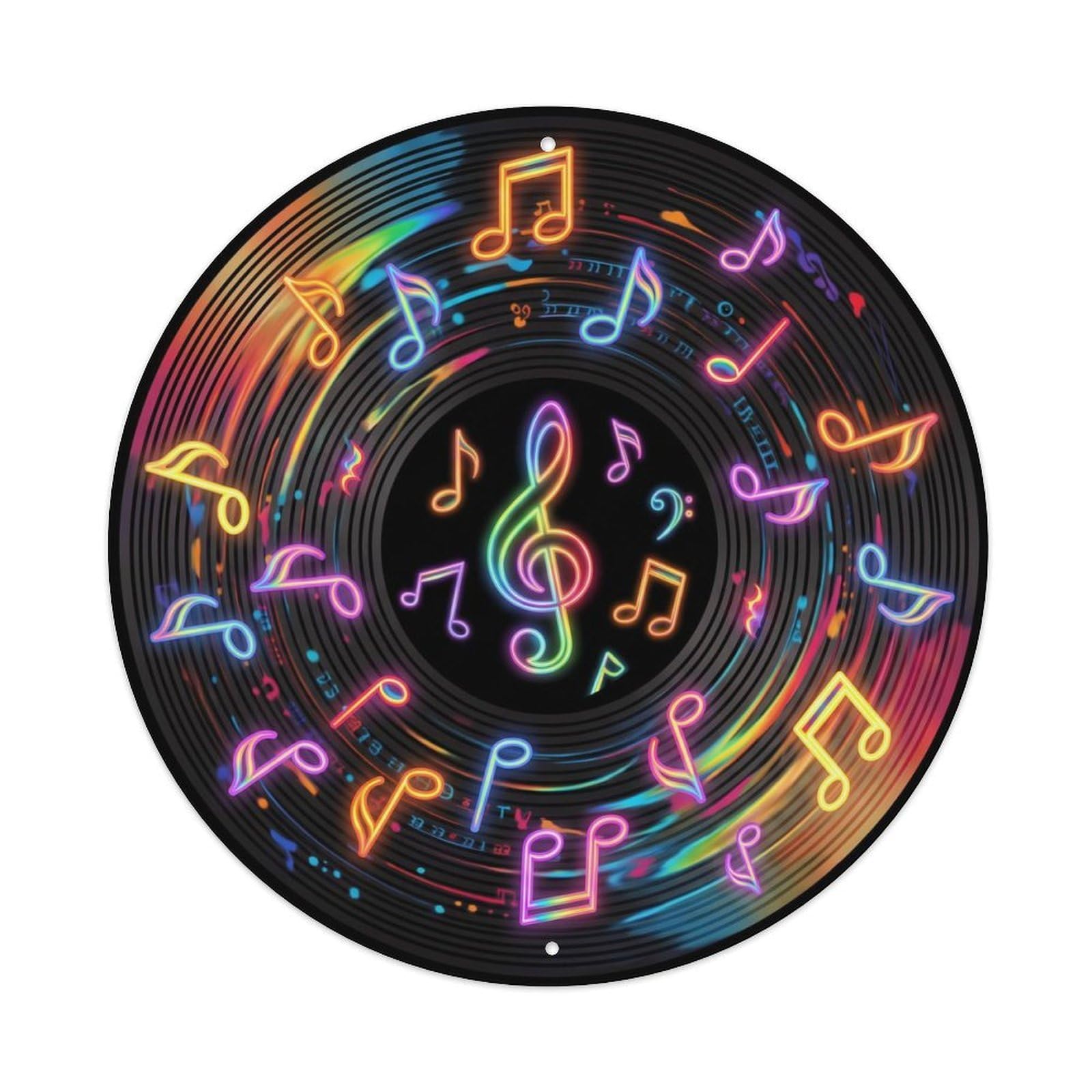 Colorful Music Vinyl Records Warp Color Shift Metal Tin Sign