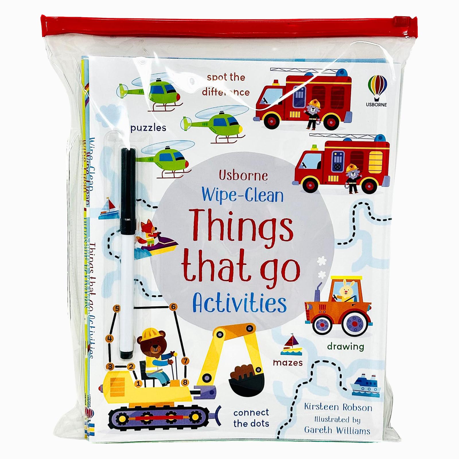 Usborne Wipe Clean Activities 6 Books Collection Set By Kirsteen Robson (1 Pen Included)