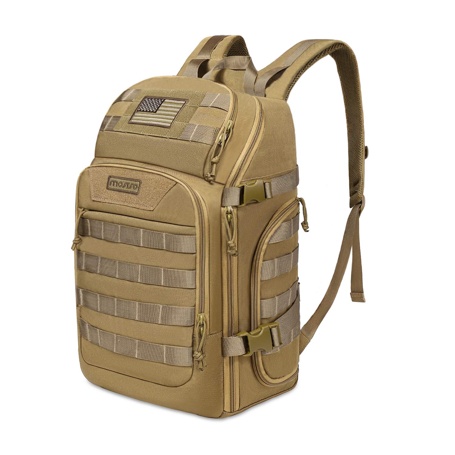 MOSISO 30L Military Tactical Backpack for Men, Army Backpack Military Daypack 3 Day Assault Pack Hiking Rucksack Bug Out Bag, Khaki